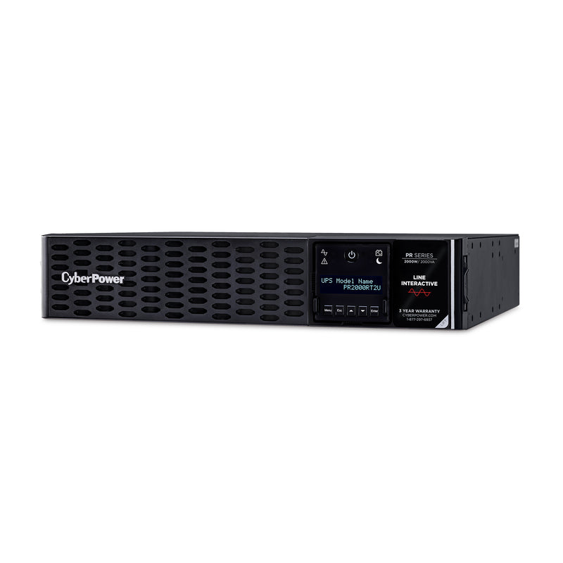 CyberPower PR2000RT2U Smart App Sinewave UPS System, 2000VA/2000W, 8 Outlets, 2U Rack/Tower, AVR