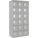 6-Tier Steel Lockerette - 3 Bank - Grey - 36 x 18 x 72 in. - image 1