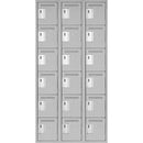 6-Tier Steel Lockerette - 3 Bank - Grey - 36 x 18 x 72 in. - image 2