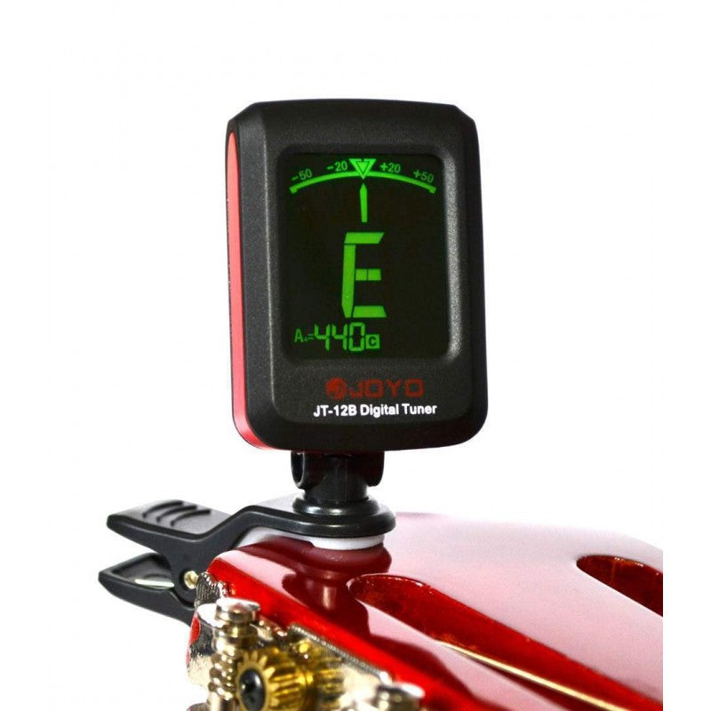 JOYO JT-12B Digital Clip on Tuner for Guitar, Bass, Ukulele & Violin w/ LED Backlight screen