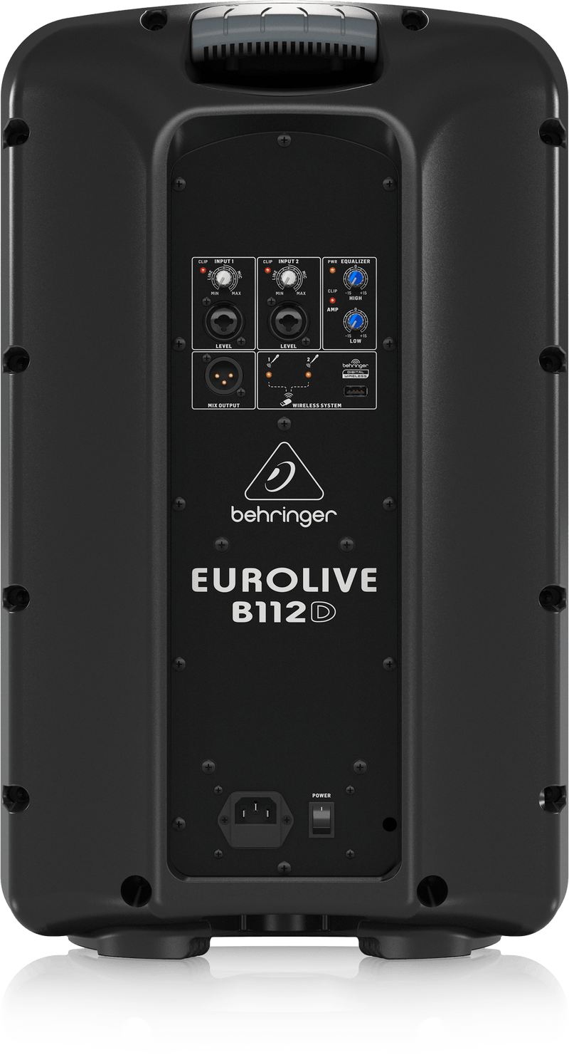 Behringer B112D Active 2-Way 12" PA Speaker System with Wireless Option and Integrated Mixer - OPEN BOX