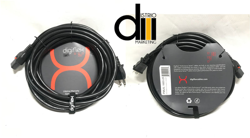 Digiflex 25ft. AC Power Cord PMUI-1603-25 Locking IEC Cables - NEW