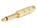 Adaptateur audio en ligne métallique Digiflex HAA-JP201 - 6,35 mm TS mâle vers 6,35 mm TRS femelle