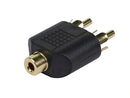 Adaptateur audio en ligne Digiflex HAA-RK103 - Prise jack 3,5 mm TRS femelle vers 2 prises RCA mâle