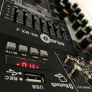 Console de mixage/interface audio 5 canaux Music8 M8-MX-2 USB avec égaliseur, DSP, alimentation fantôme 48 V intégrée, lecteur MP3, alimentation USB 5 V pour home studio, enregistrement, DJ en réseau, diffusion en direct ou karaoké - NEUVE