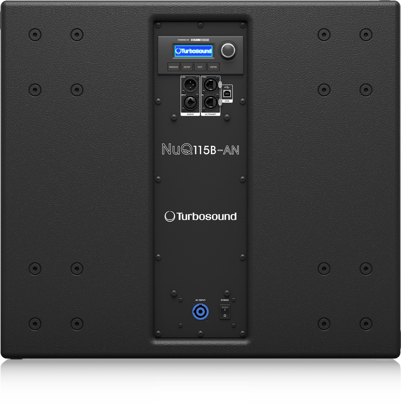 Turbosound NuQ115B-AN 3000 Watt 15" Front Loaded Subwoofer with Klark Teknik DSP Technology and ULTRANET Networking - DEMO