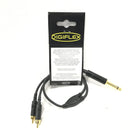 Câble Digiflex HY-1PB-2RB-1 : prise jack 6,35 mm vers 2 prises RCA, 30 cm
