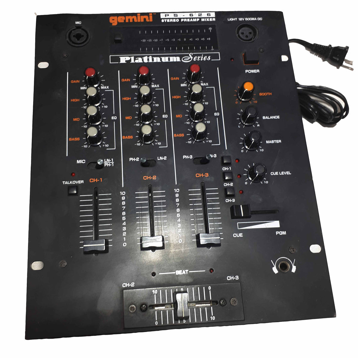 Gemini PS-626USB Pro 3-Channel Stereo Mixer w/ USB #2506 - USED