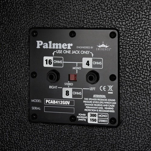 Palmer PCAB412GOV Cabinet 4 x 12 w/ Eminence Governor 4 / 8 / 16 ohms Speakers - DEMO